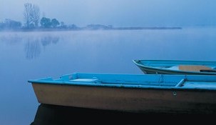 Two Boats on Winter Lake